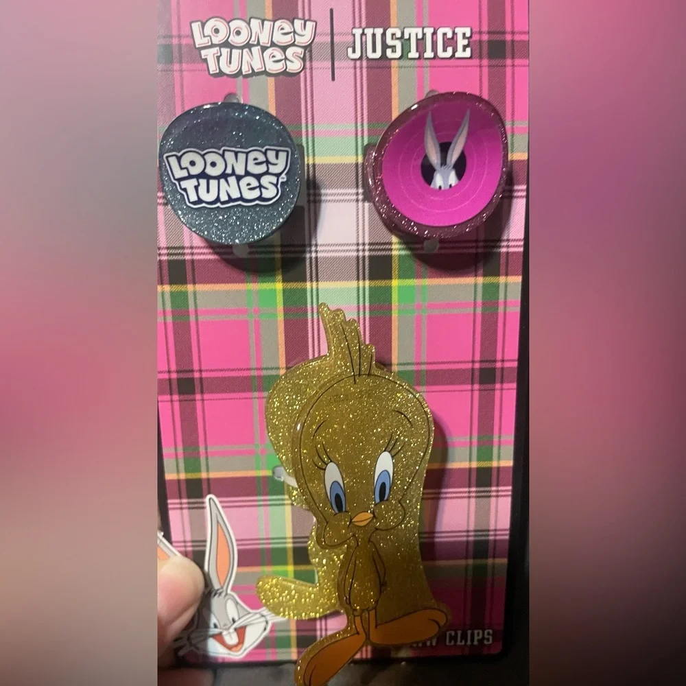 🔴 3/$12 Looney Tunes Tweety and Bugs Bunny Hair Claw 3-Piece‎ Set!